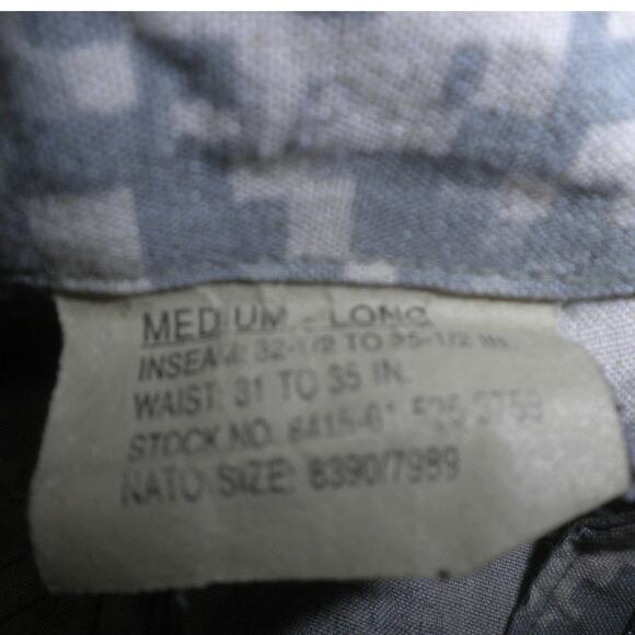 AIRCREW BATTLE DRESS UNIFORM TROUSERS UNIVERSAL CAMOUFLAGE, SIZE: MEDIUM-LONG - Picture 9 of 9